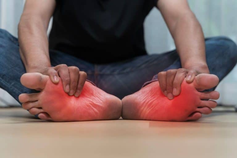 A man suffers from foot pain and neuropathy.